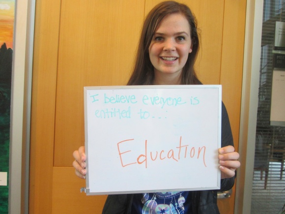 "I believe everyone is entitled to education."