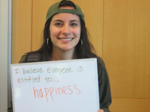 "I believe everyone is entitled to happiness."